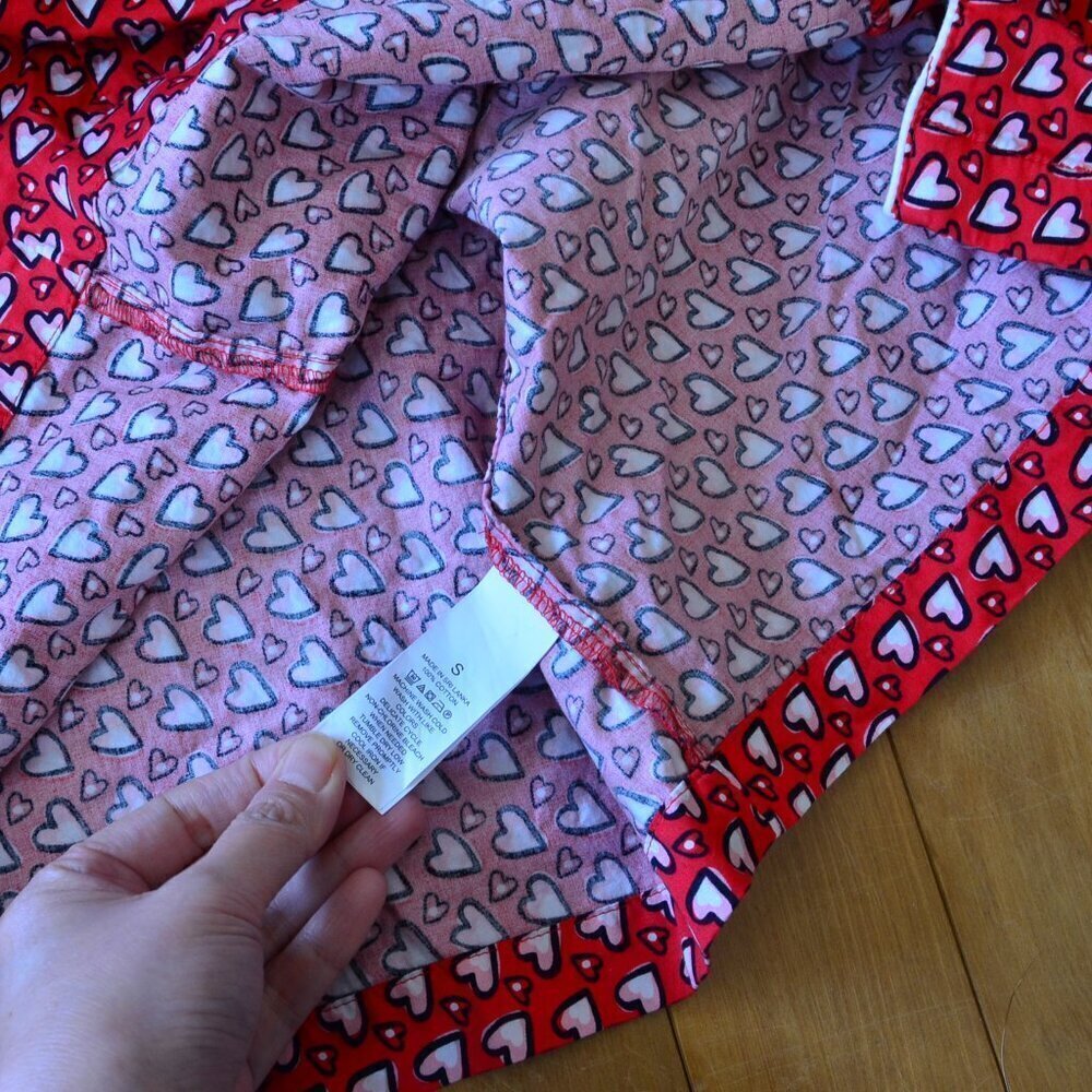 Kate Spade Red Heart PJ Top Size S 100% cotton Valentine's Day - Picture 6 of 8